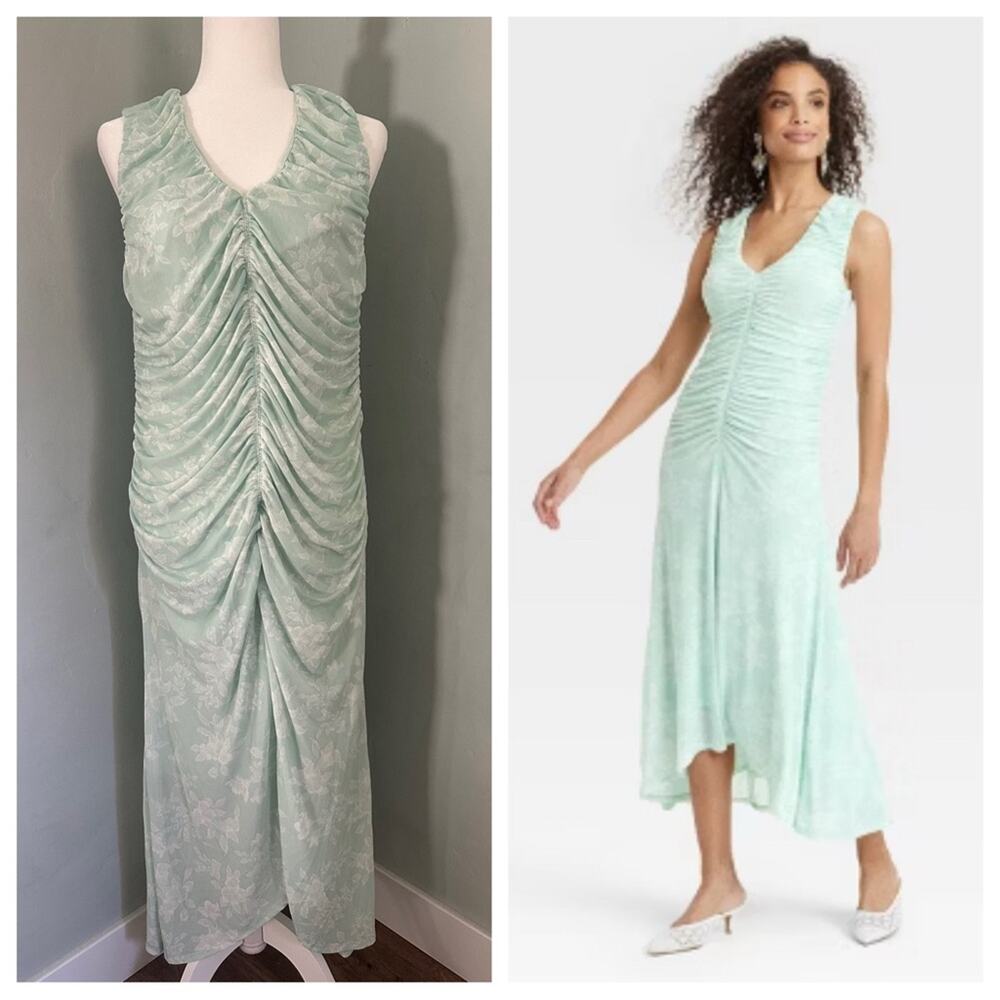 A New Day Midi Slip Dress, Mint Green, Recycled Material, Stretch, Large
